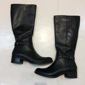 Franco Sarto Black Cecily Leather Riding Boot